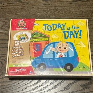 Cocomelon Wooden Puzzle Set - 5 in 1! NEW